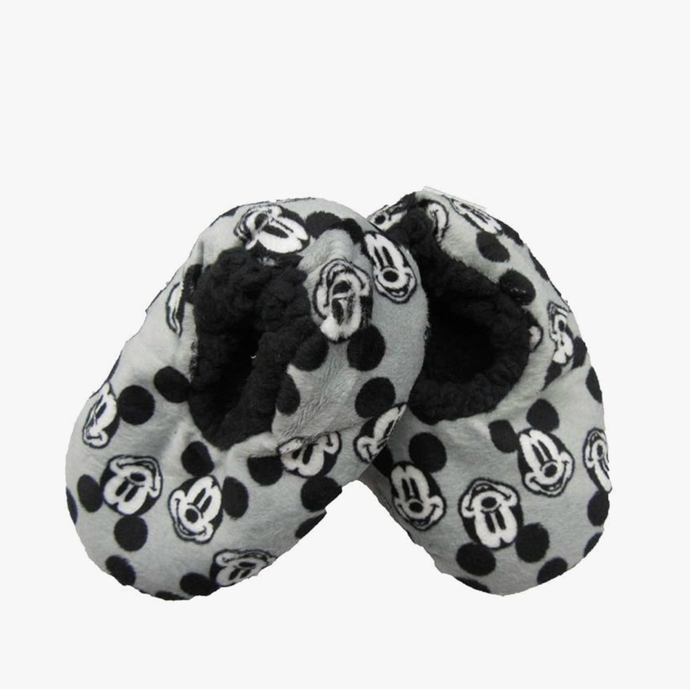 Disney 90 Yr. ( 2T-3T) Toddler Fuzzy Mickey Mouse Slippers